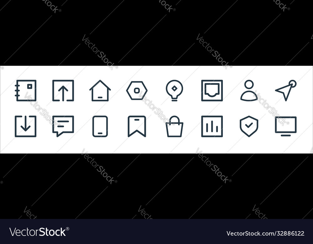 User interface line icons linear set quality