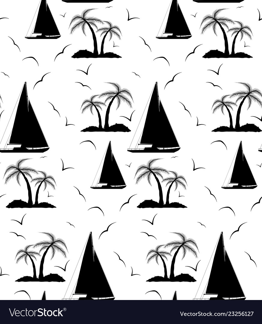 A seamless repeating pattern of palm trees