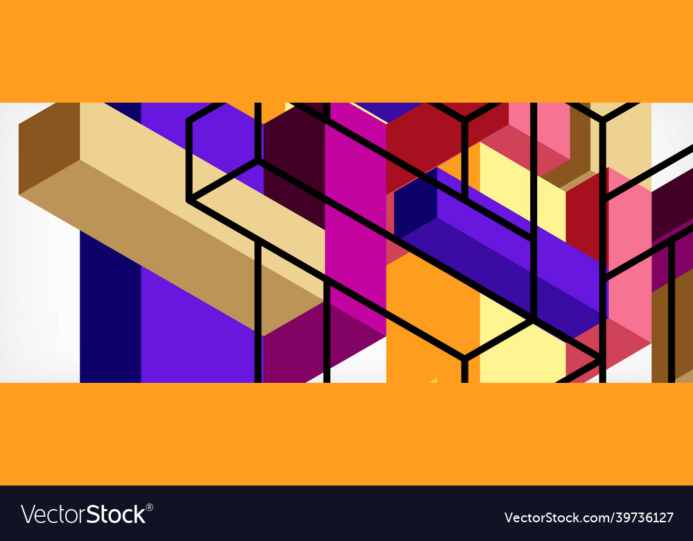 Abstract background 3d cubes cubic elements vector image Abstract background 3d cubes cubic elements