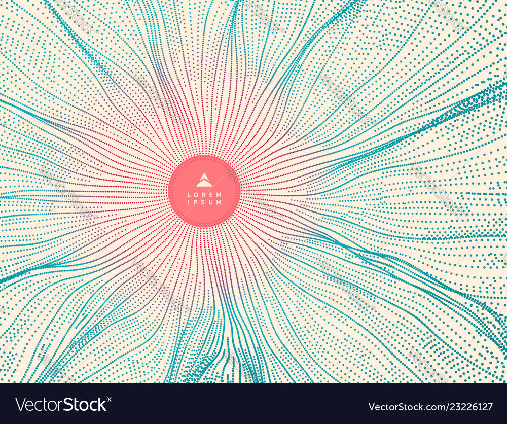 Array with dynamic particles 3d futuristic vector image Array with dynamic particles 3d futuristic