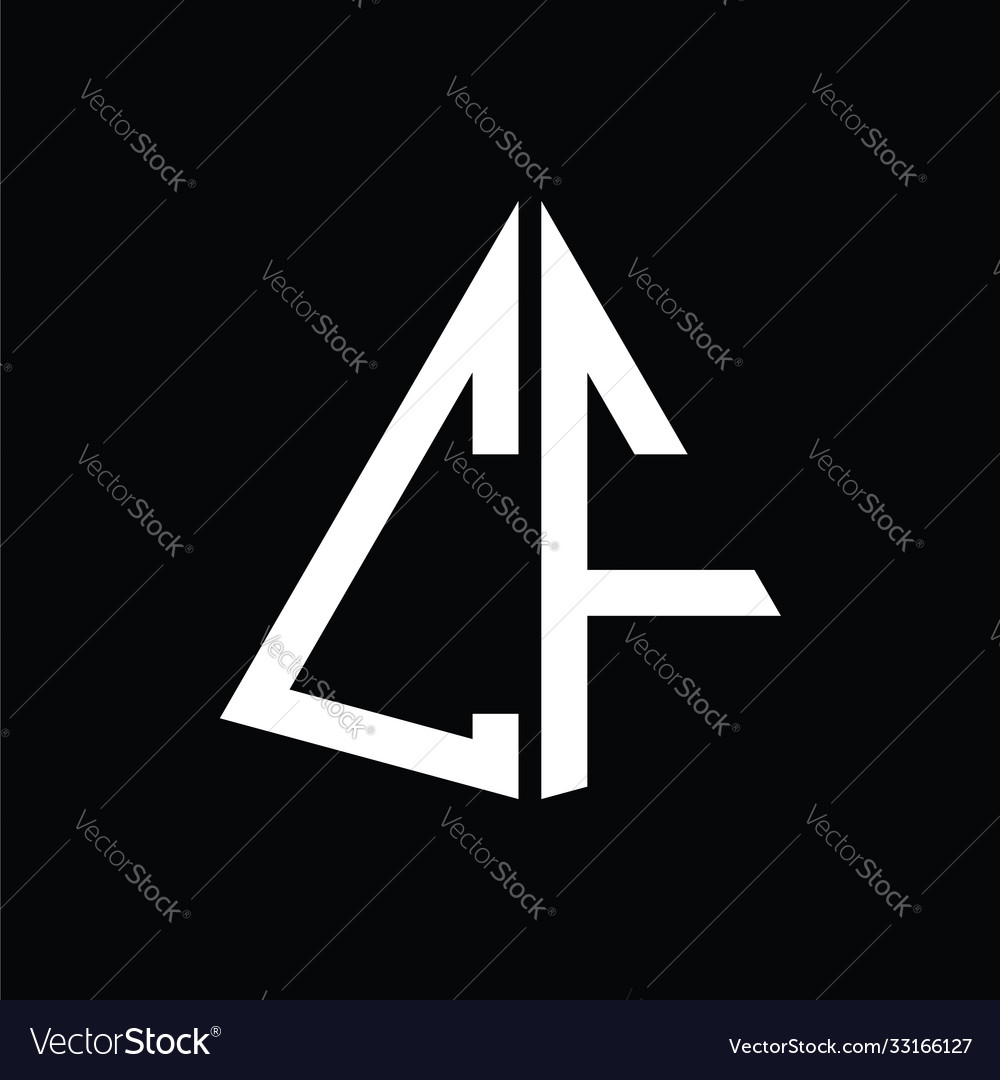 C f white triangle initials with a black