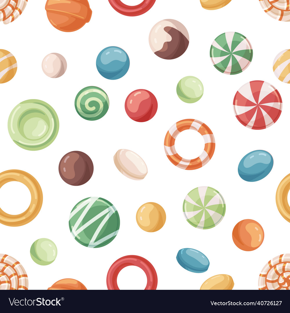 Candies pattern seamless repeating background vector image Candies pattern seamless repeating background