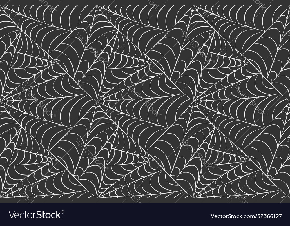 Dark spider web seamless pattern