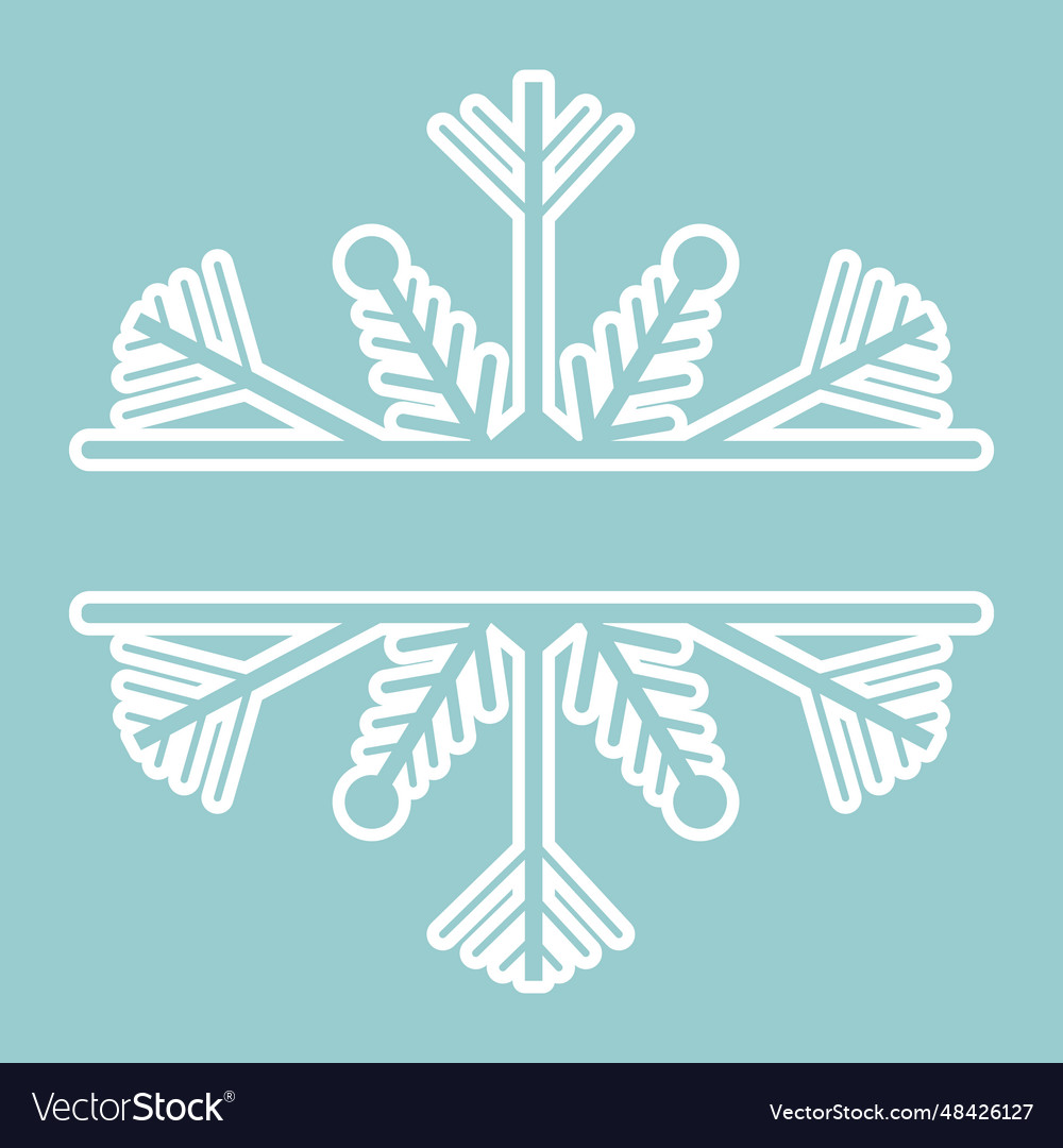 Decoration snowflake frame monogram for text vector image Decoration snowflake frame monogram for text