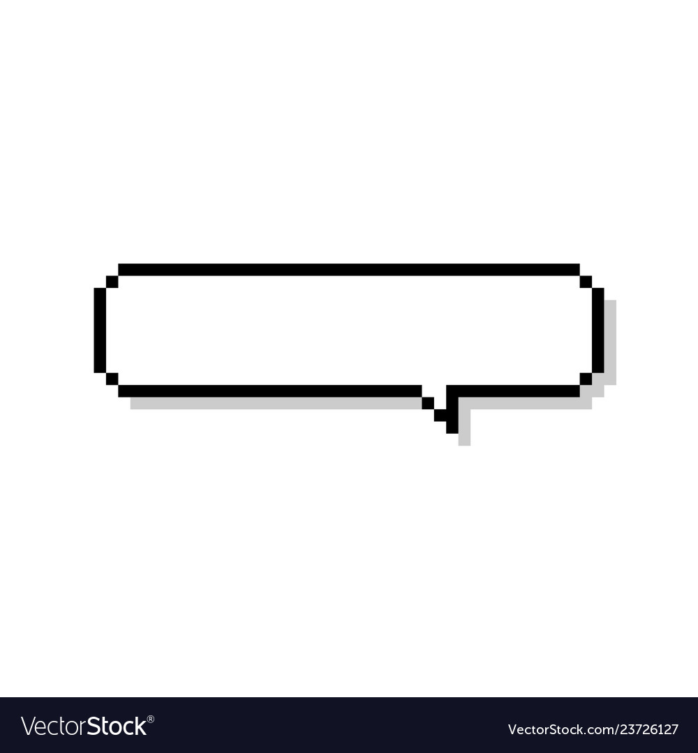 Empty Pixel Style Text Chat Speech Bubble Vector Image