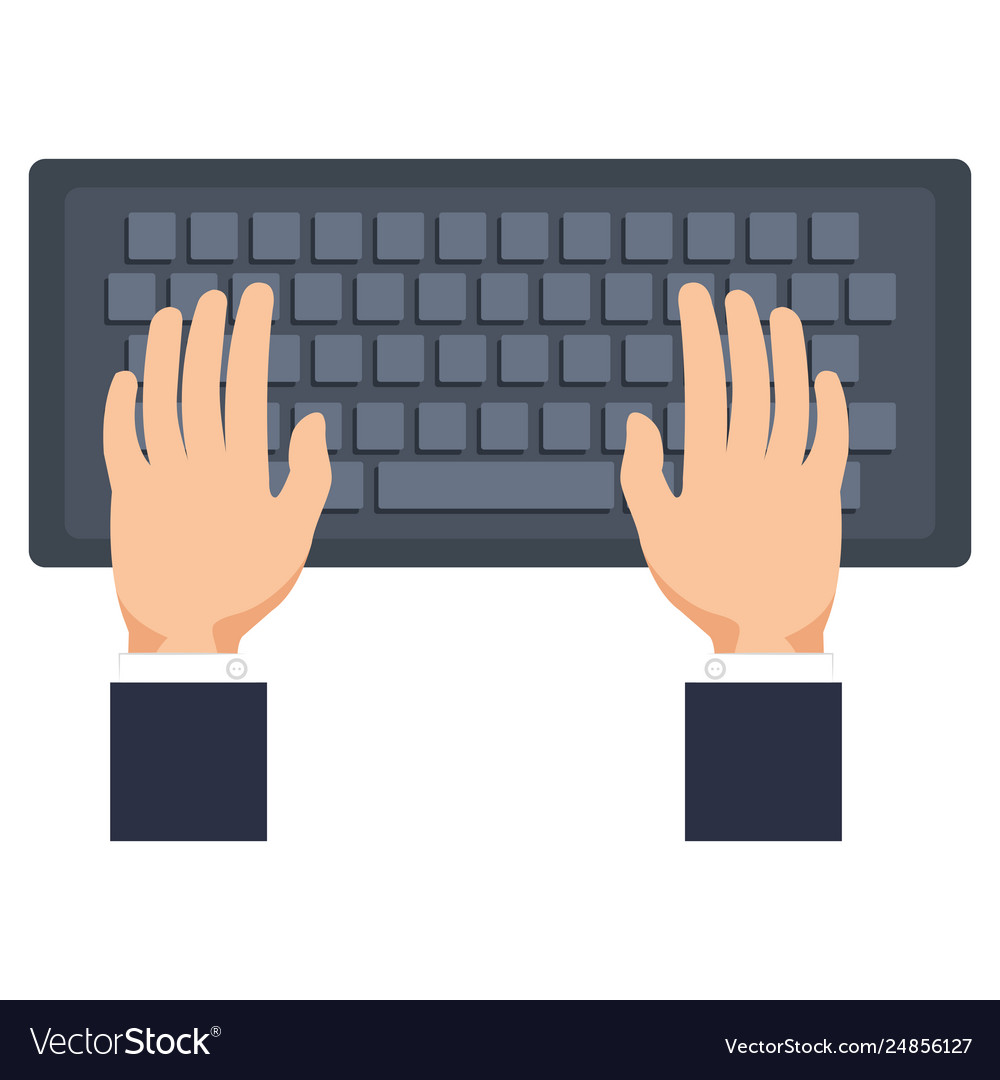 Hands Typing on Computer Keyboard