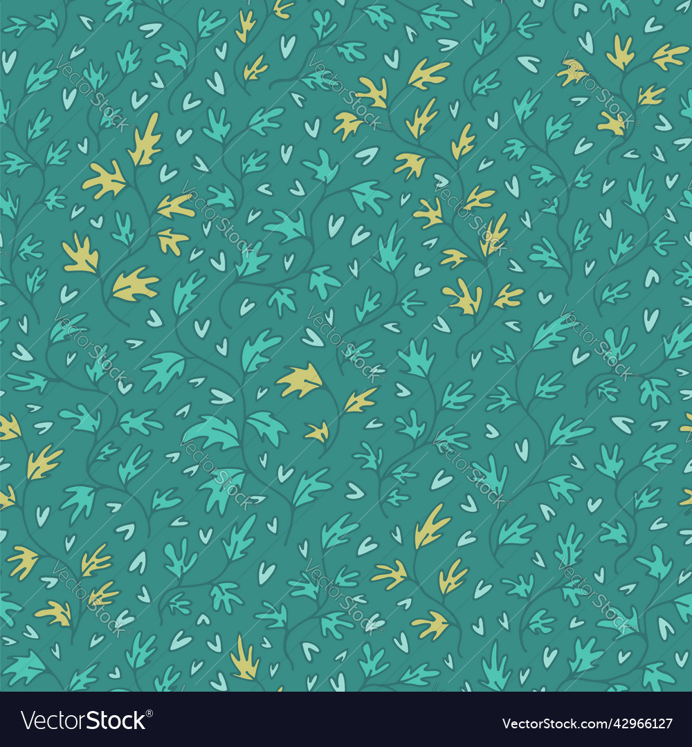 Leaves and branches seamless pattern