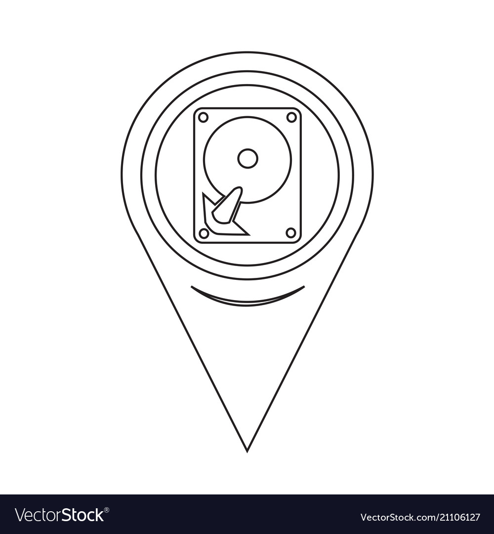 Map pointer hard disc icon