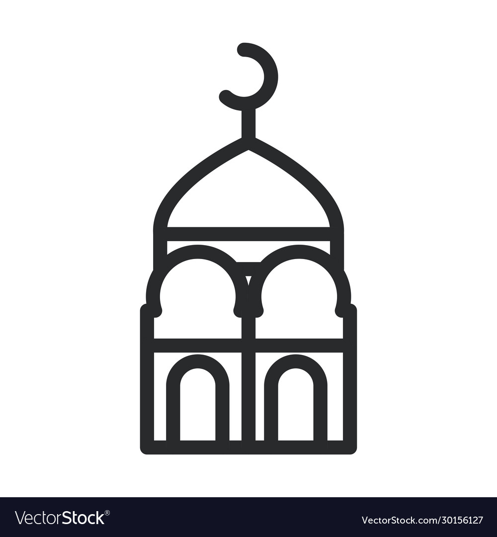 Mosque moon temple ramadan arabic islamic Vector Image