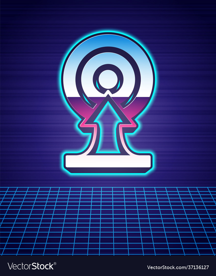 Retro style target with arrow icon isolated