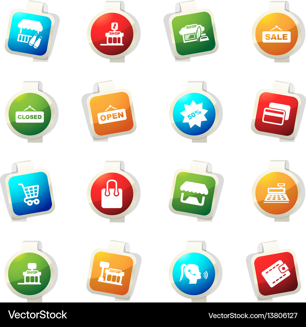 Shop icons set Royalty Free Vector Image - VectorStock