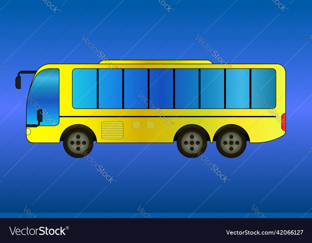 Side view of a yellow bus gradient