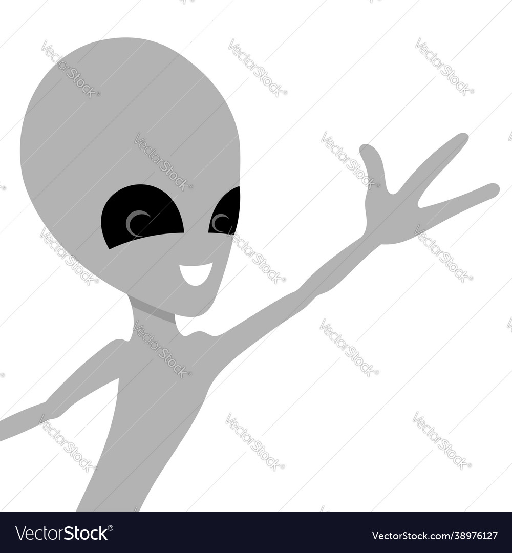 Lächelnde Alien Cartoon Charakter