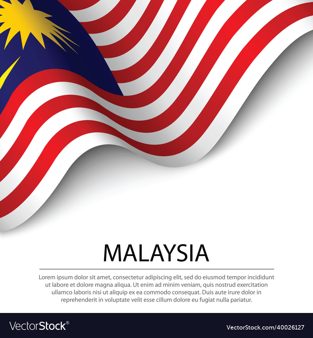 Waving Flag Of Malaysia On White Background Vector Image