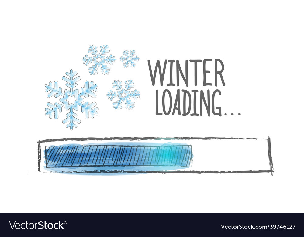 Winter loading load progress indicator vector image Winter loading load progress indicator