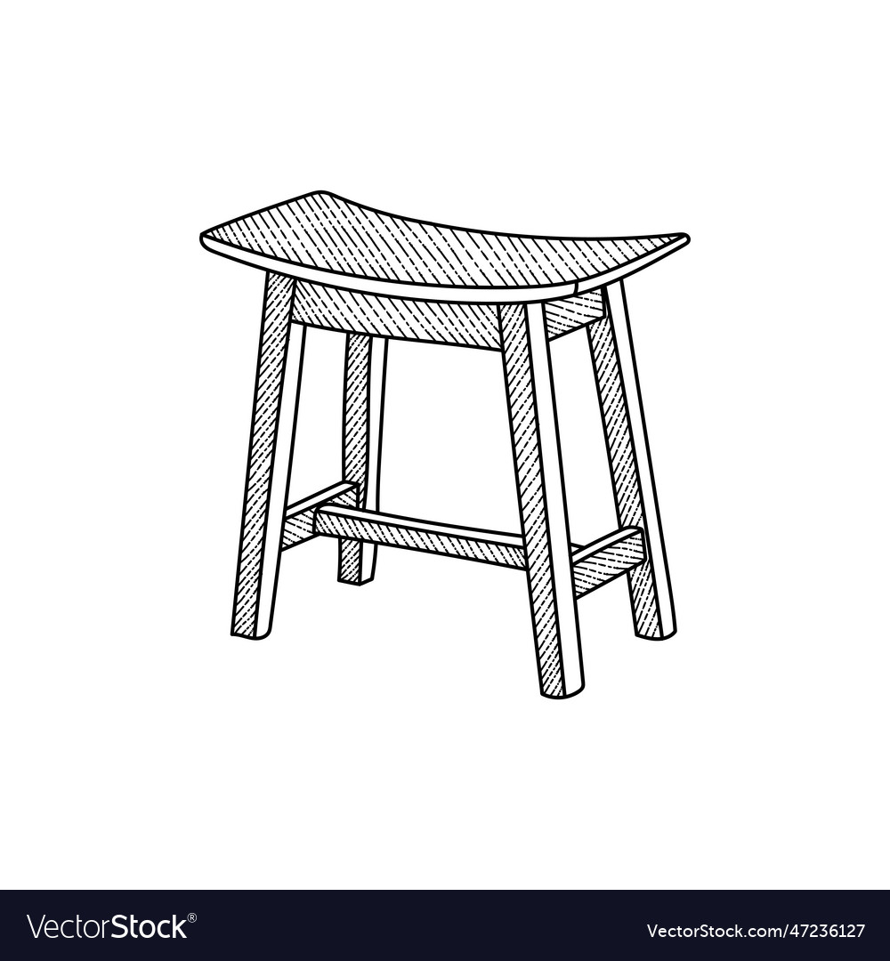 Wooden chair line art creative design Royalty Free Vector