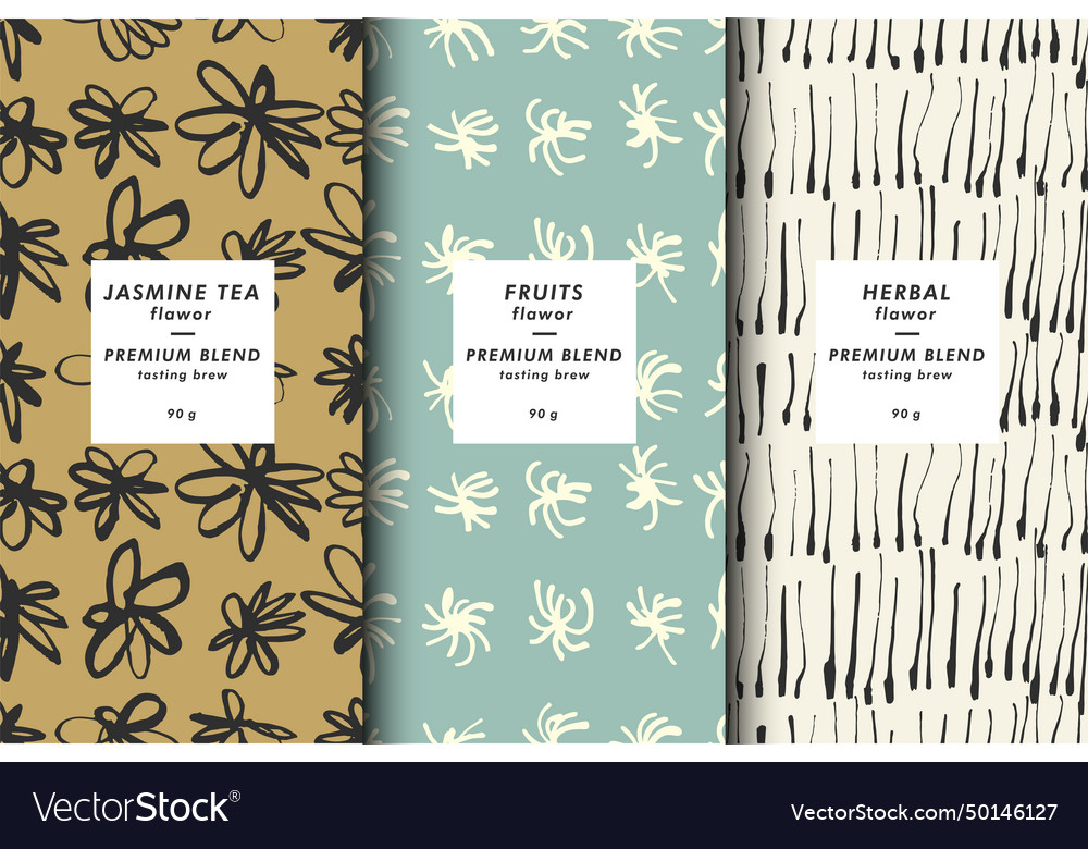 Wrapping paper template set of design elements vector image Wrapping paper template set of design elements