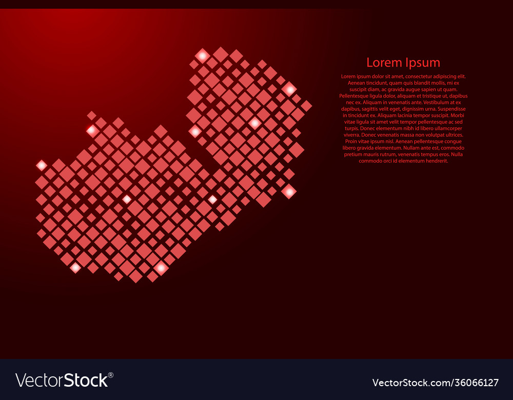 Zambia map from red pattern rhombuses vector image Zambia map from red pattern rhombuses