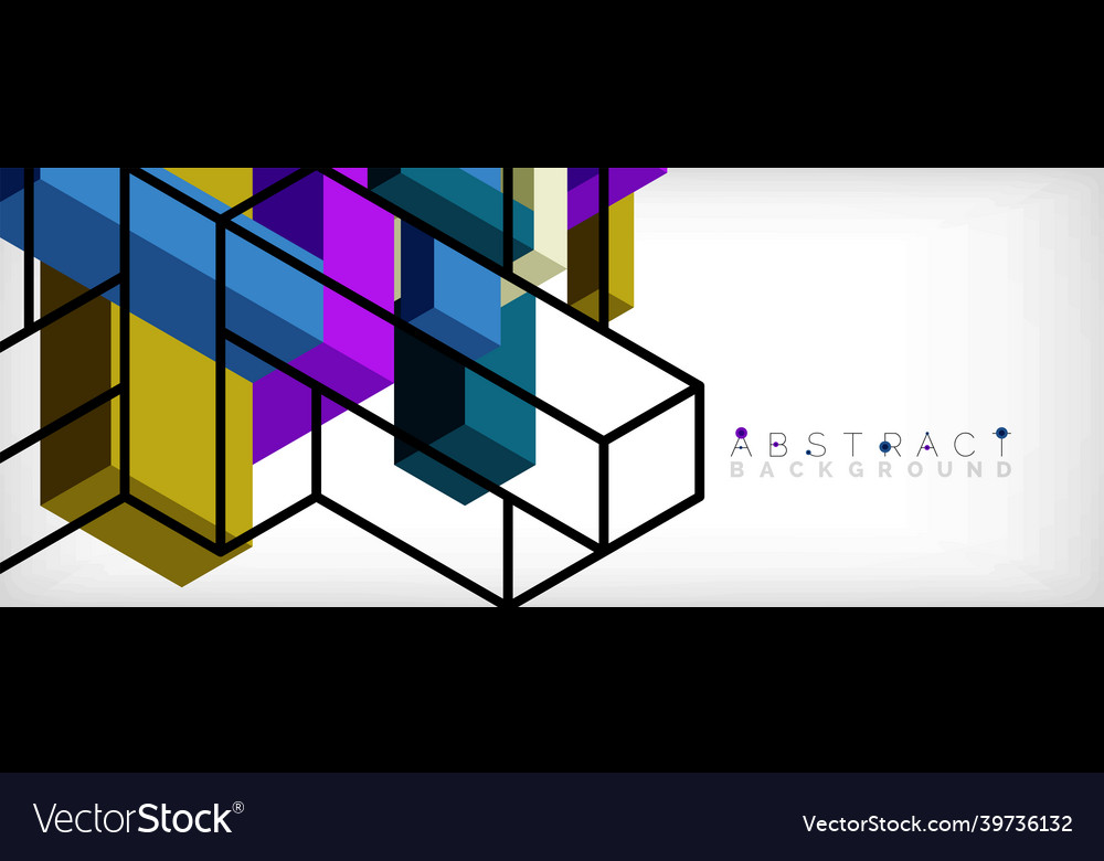 Abstract background 3d cubes cubic elements vector image Abstract background 3d cubes cubic elements