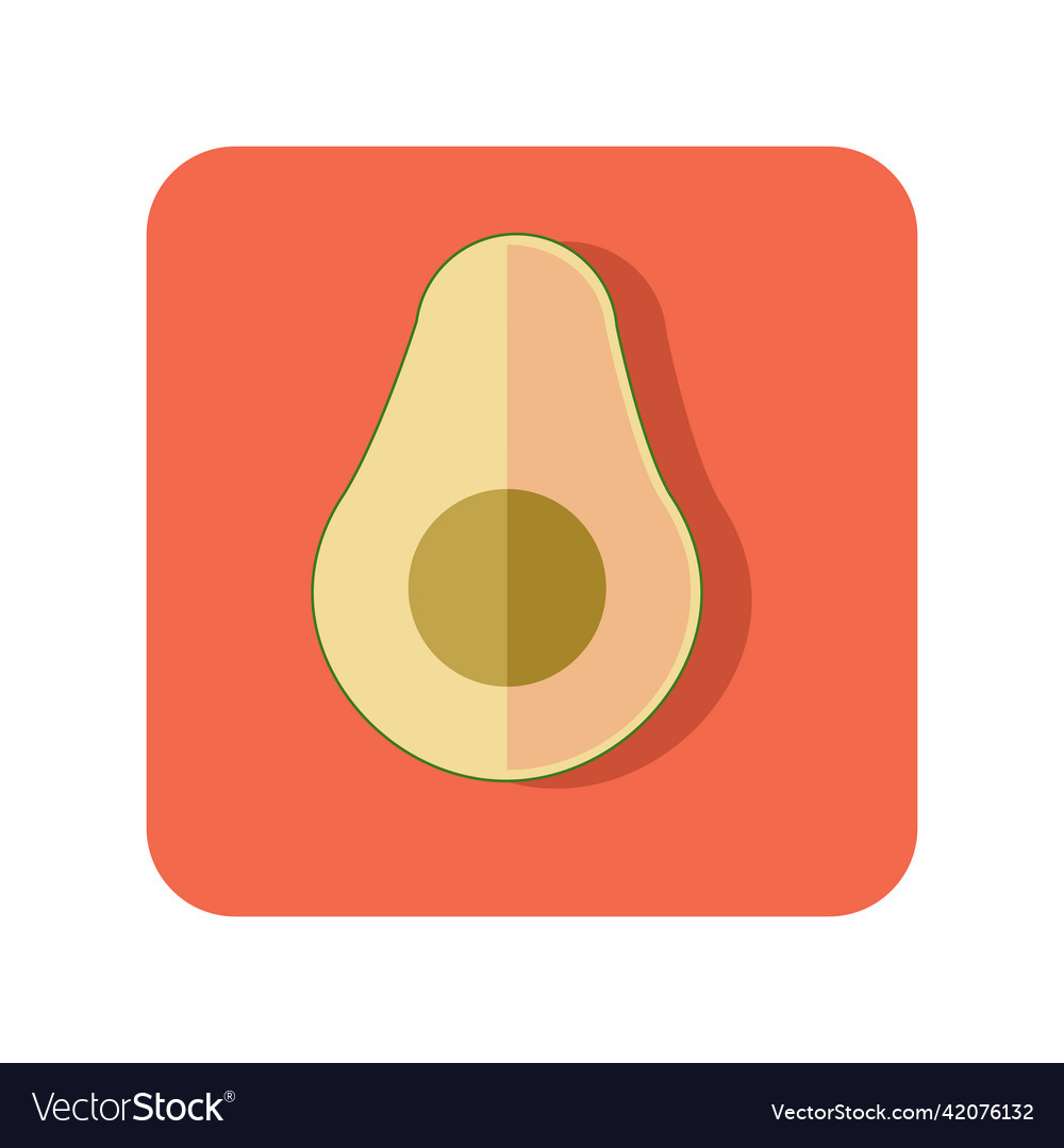 Abstract button avocado icon on white background