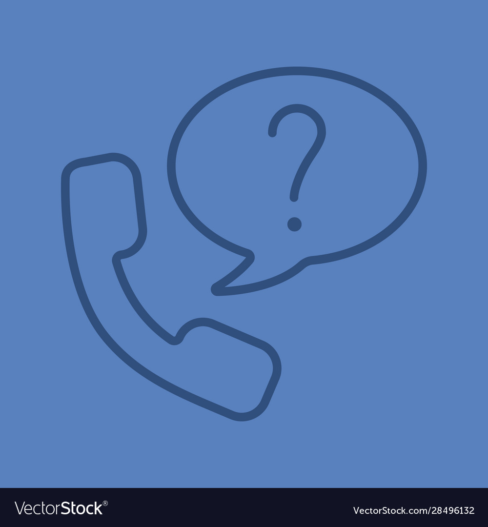 Ask question phone linear icon Vector Image Ask question phone linear icon