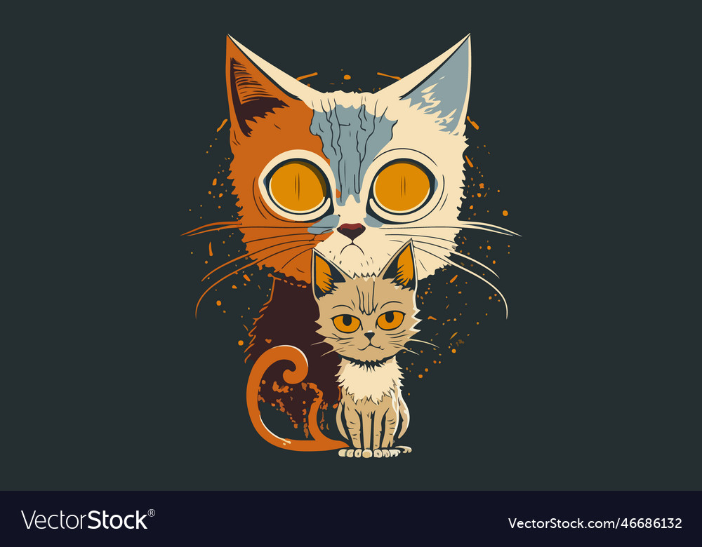 Cat animated style Royalty Free Vector Image - VectorStock