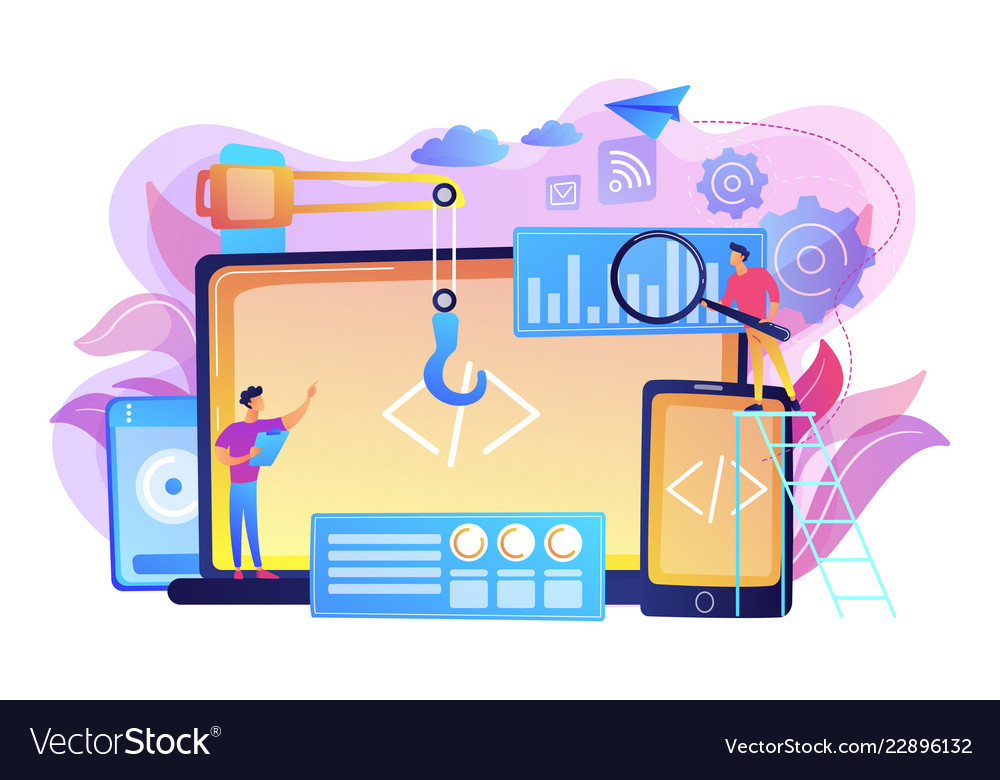 Cross-platform development concept vector image Cross-platform development concept