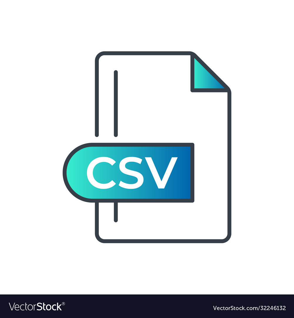 Csv file format icon extension gradient