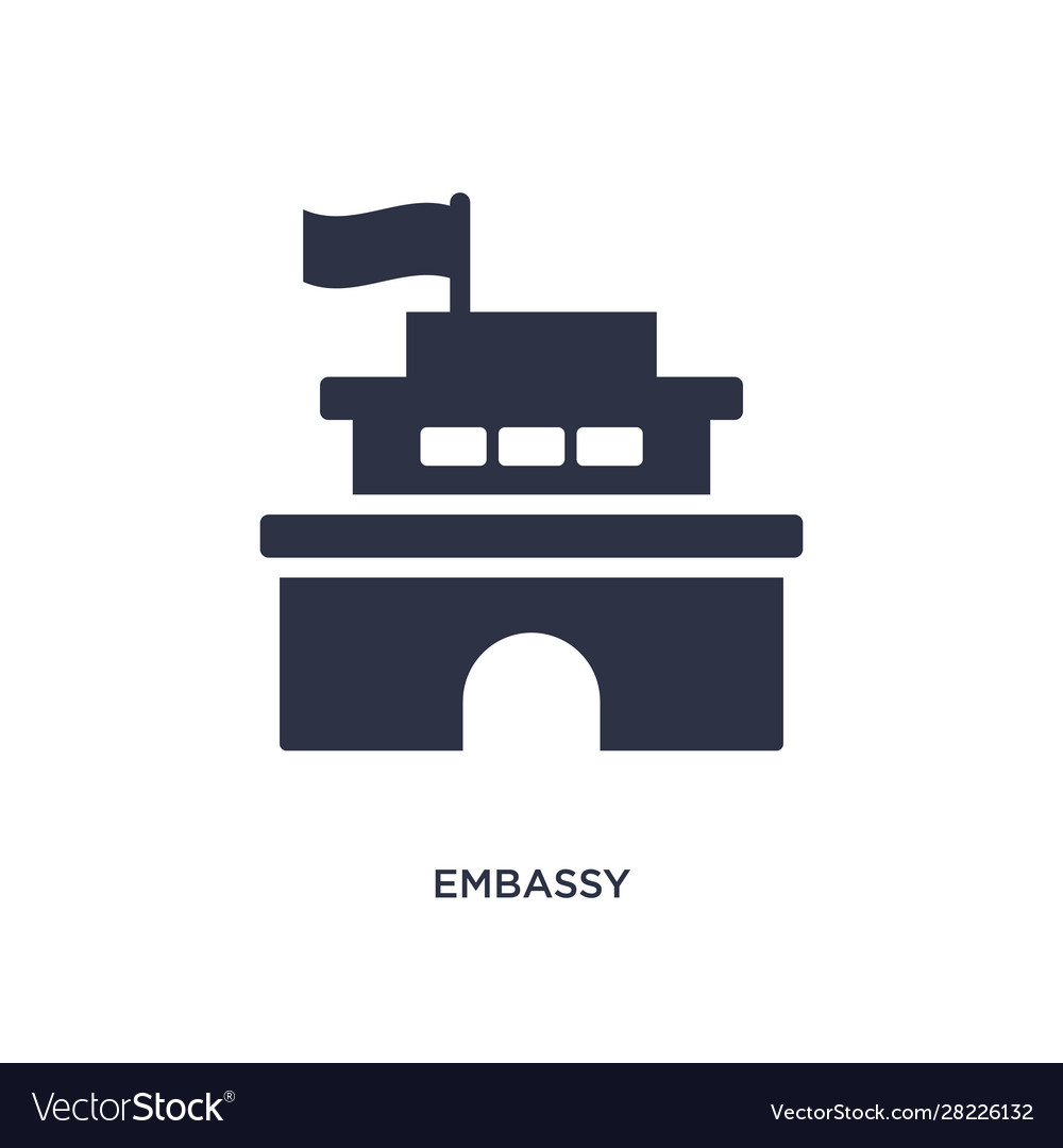 Embassy icon on white background simple element