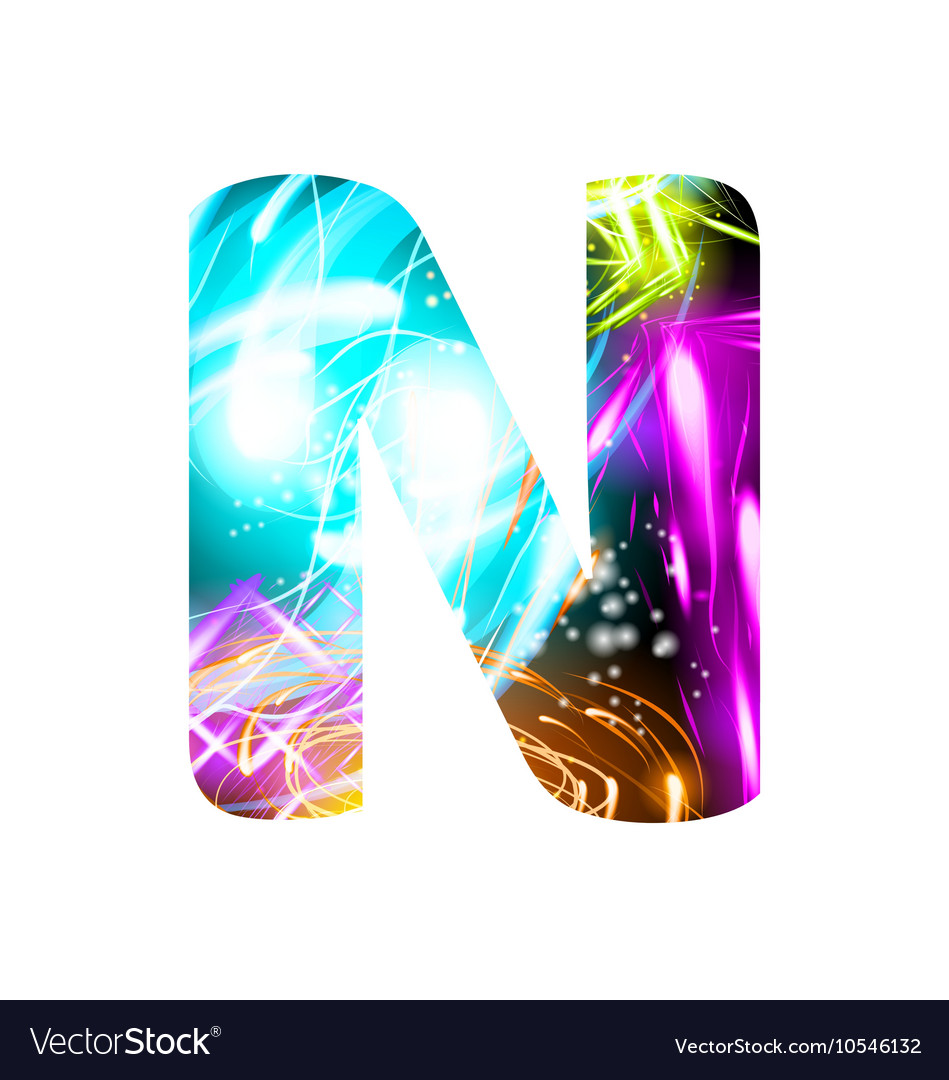 Glowing light effect neon font color design text
