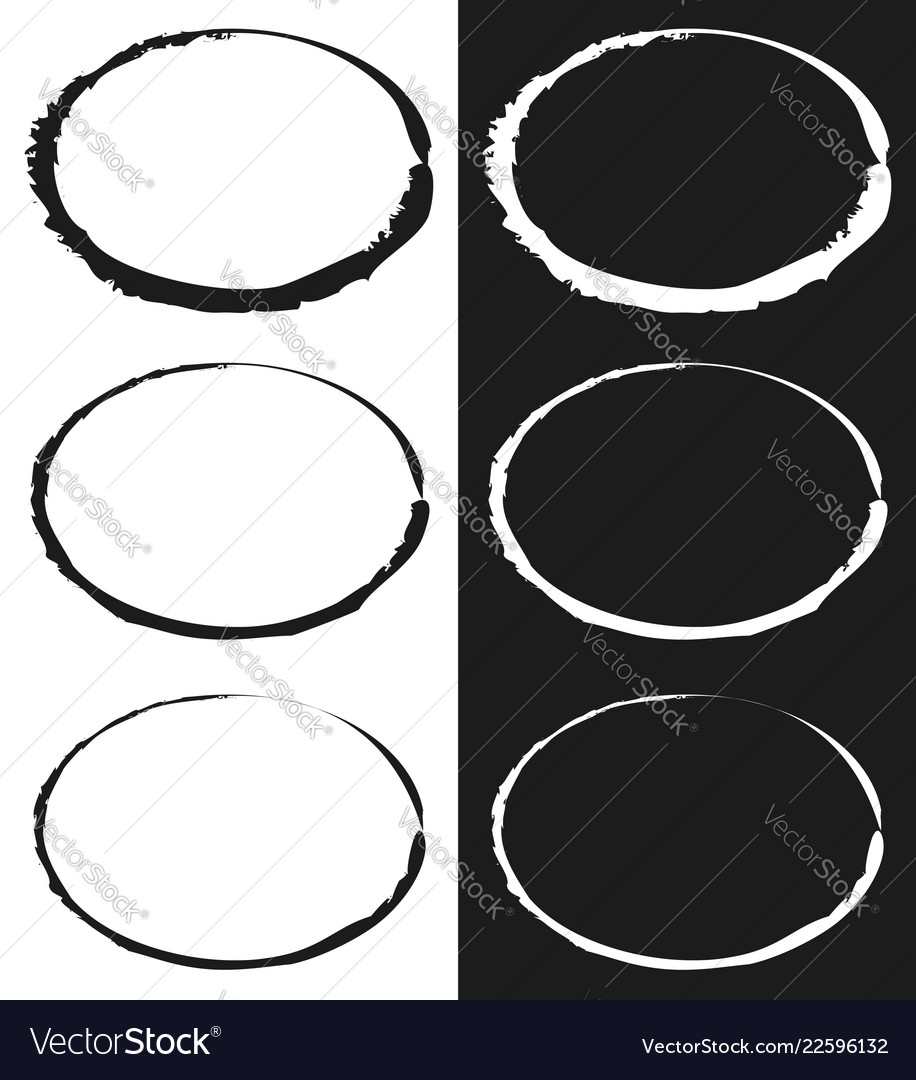 Grungy circle element set - circles with smudged vector image Grungy circle element set - circles with smudged