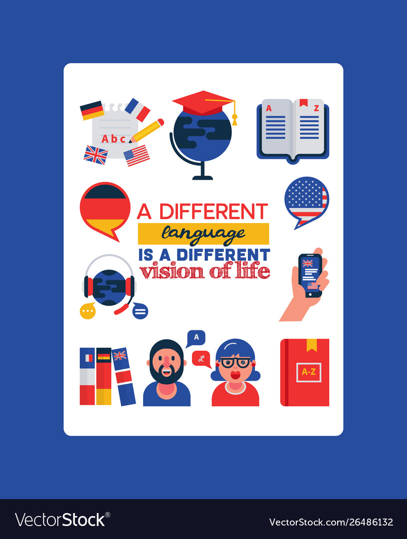 Learning foreign languages vector image Learning foreign languages
