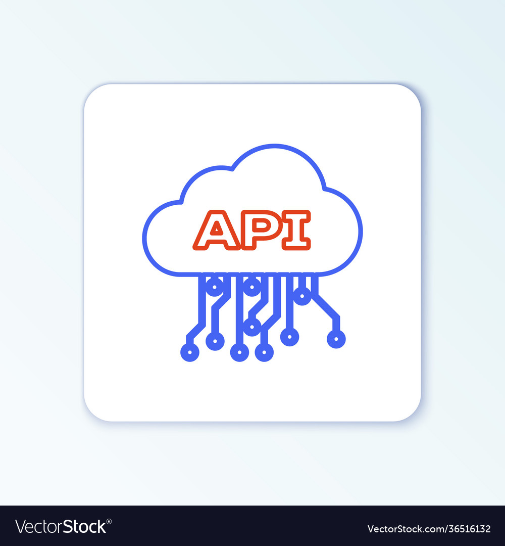 Line cloud api interface icon isolated on white Vector Image Line cloud api interface icon isolated on white