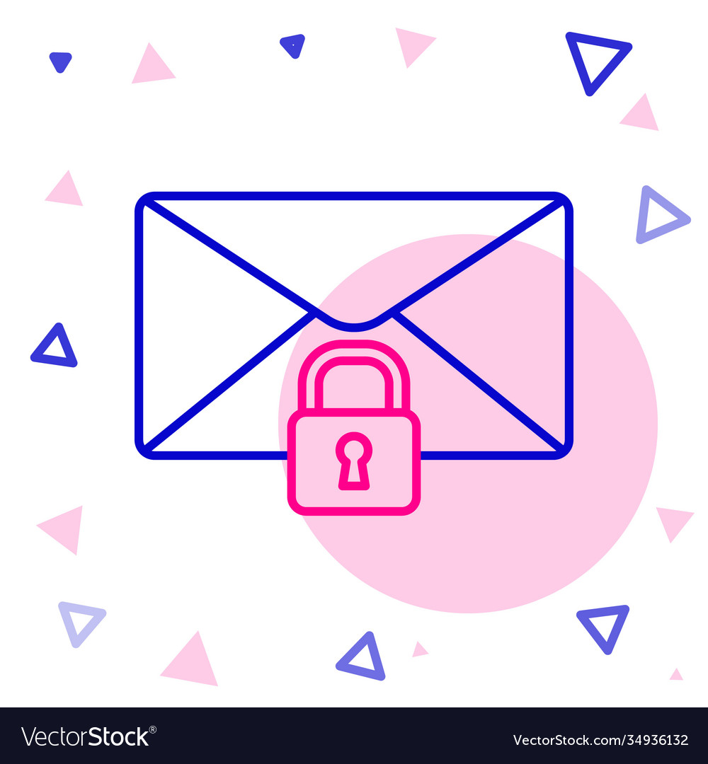 Line mail message lock password icon isolated Vector Image Line mail message lock password icon isolated
