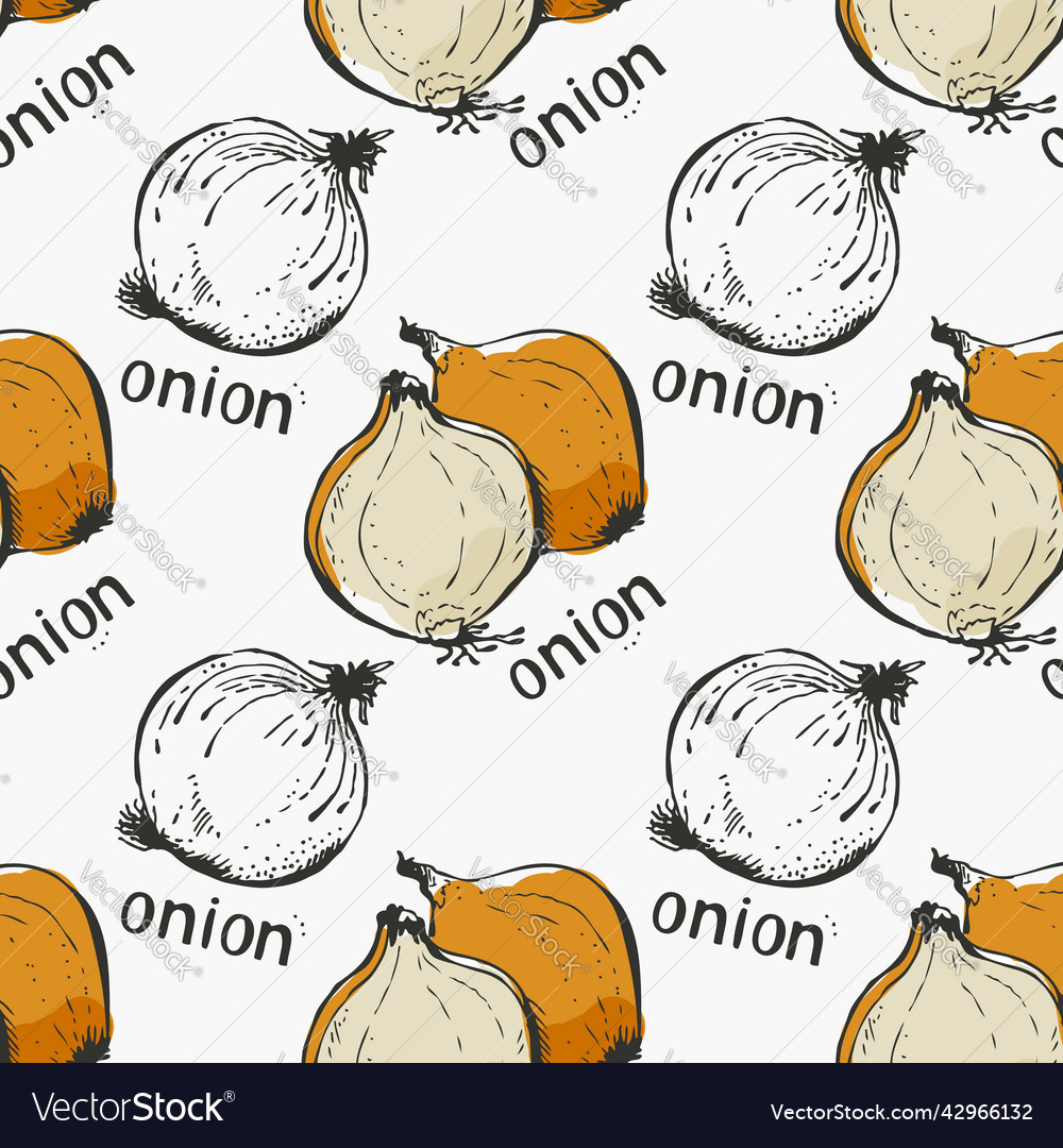 Onion seamless pattern Vector Image Onion seamless pattern