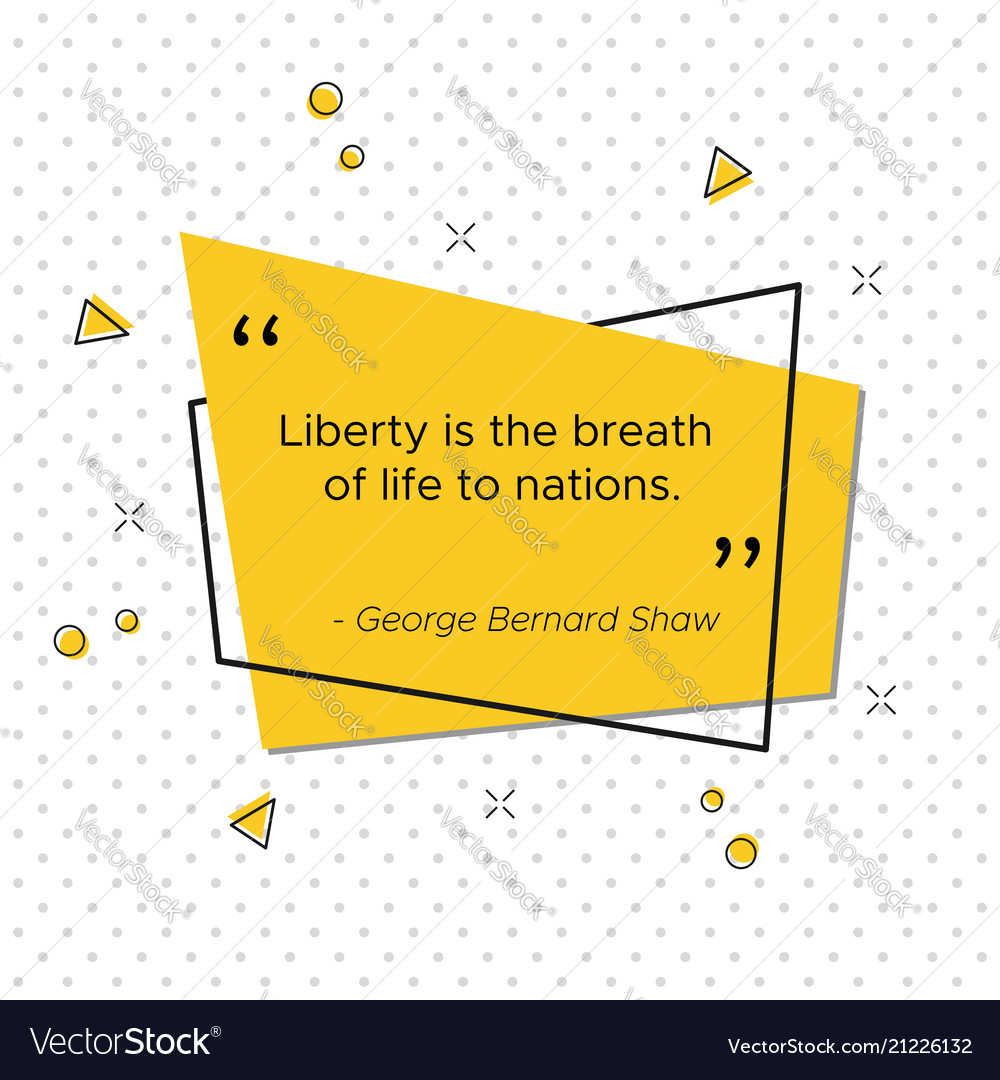 Pop-art banner with bernard shaw liberty quote