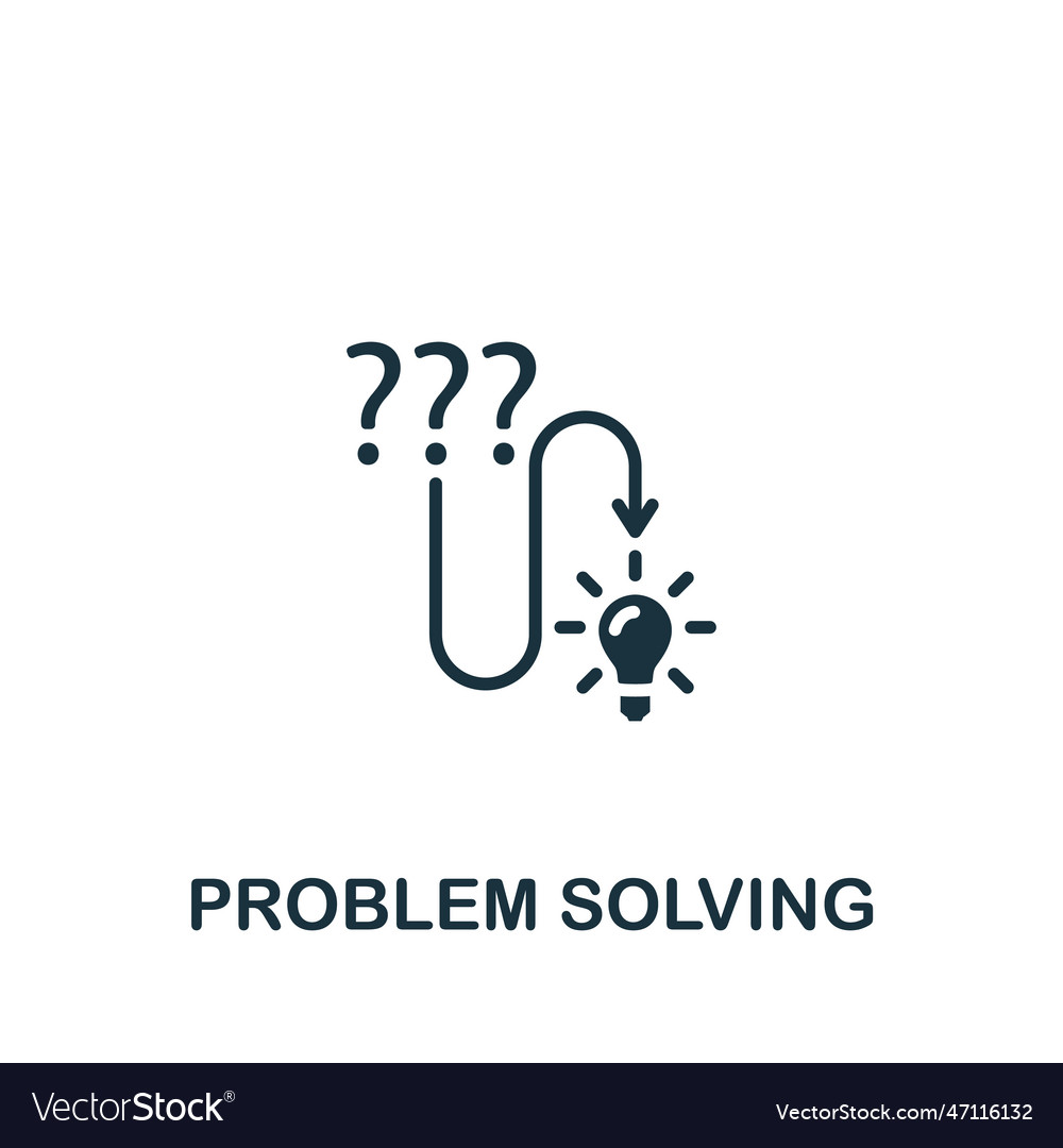 Problem solving icon monochrome simple sign from vector image Problem solving icon monochrome simple sign from
