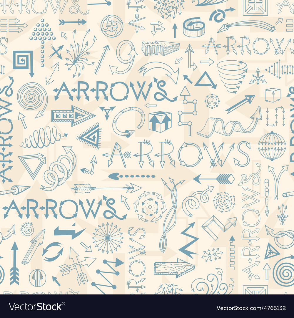 Seamless pattern with doodle arrows