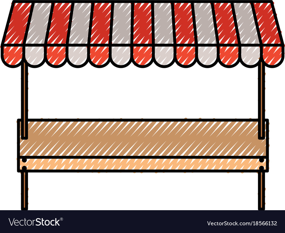 Supermarket shelf of one level and sunshade