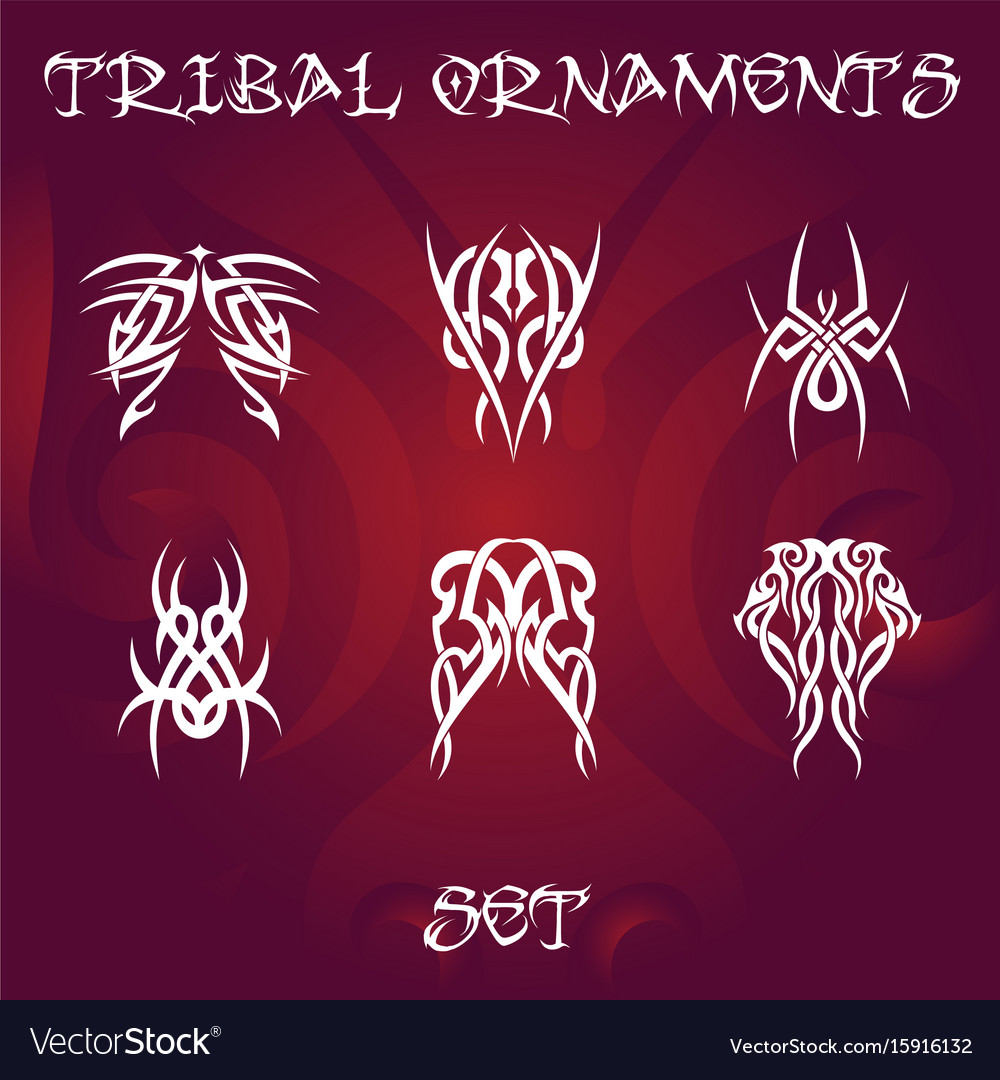 Tribal design elements and tattoo ornaments Vector Image