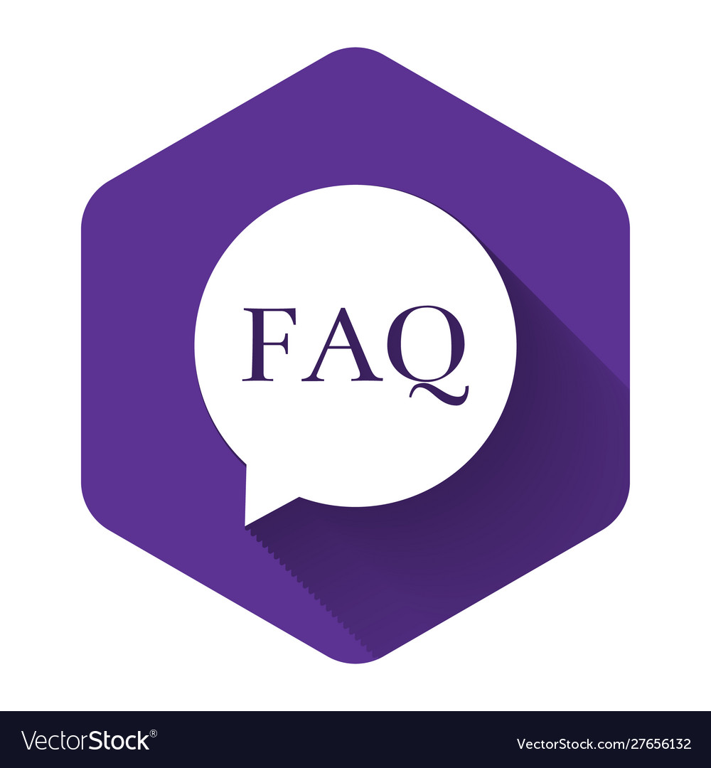 White speech bubble with text faq information icon vector image White speech bubble with text faq information icon