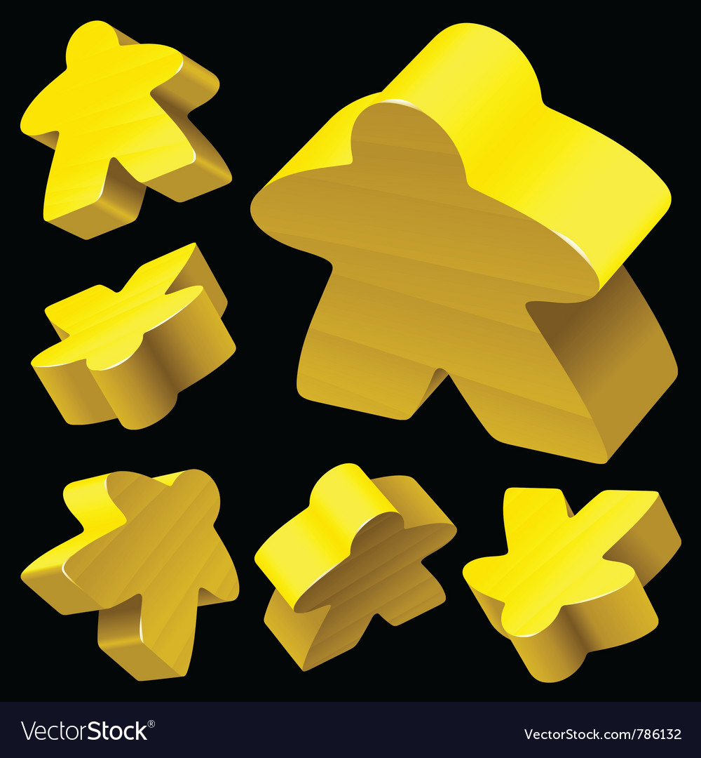 Meeple, Large, Wood, Yellow