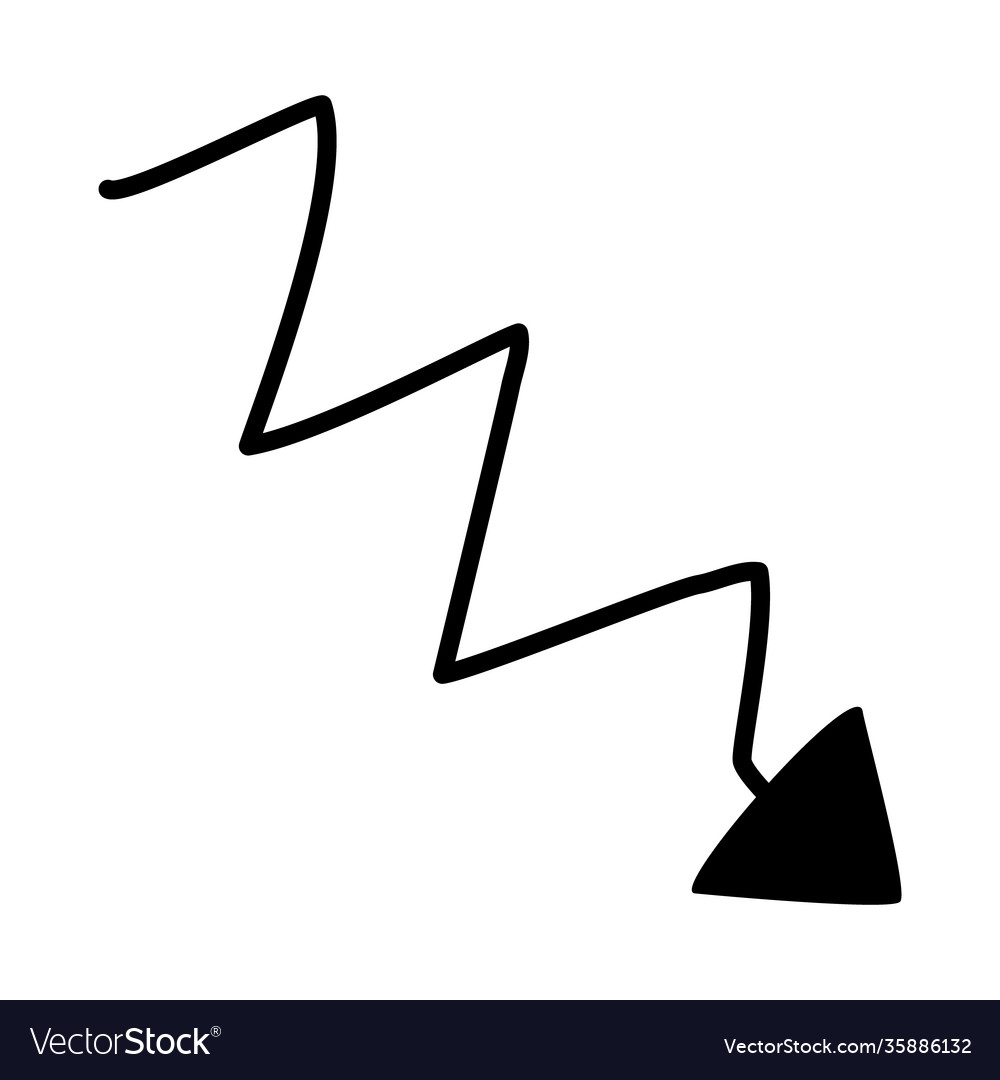 Zig zag arrow icon line style