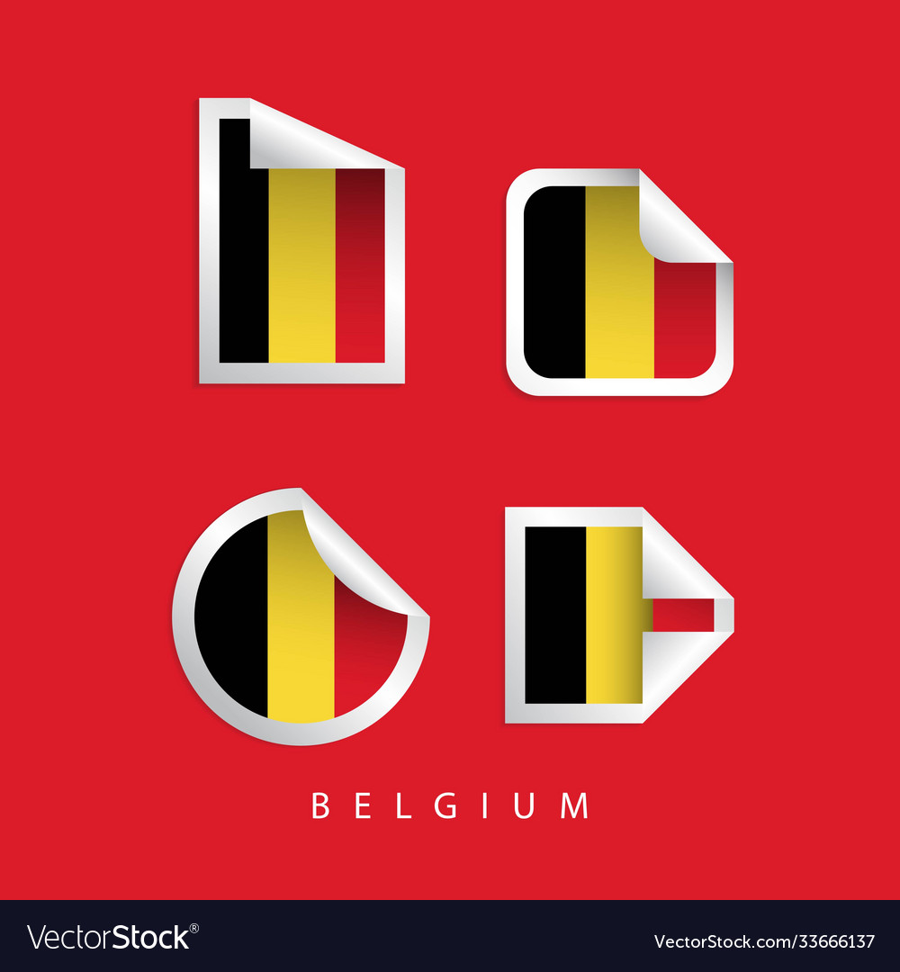 Belgium label flags template design