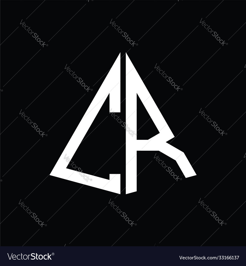 C r white triangle initials with a black