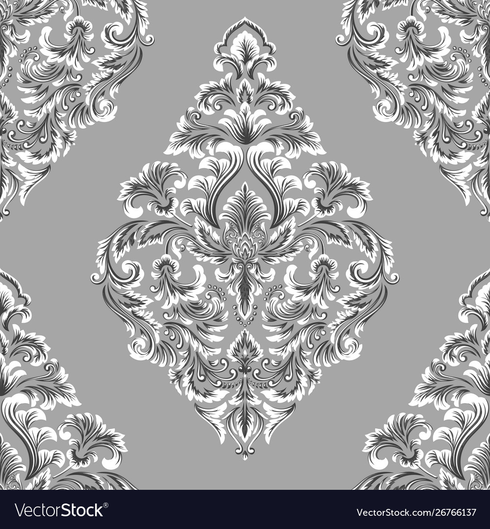 Damask seamless pattern element classical vector image Damask seamless pattern element classical