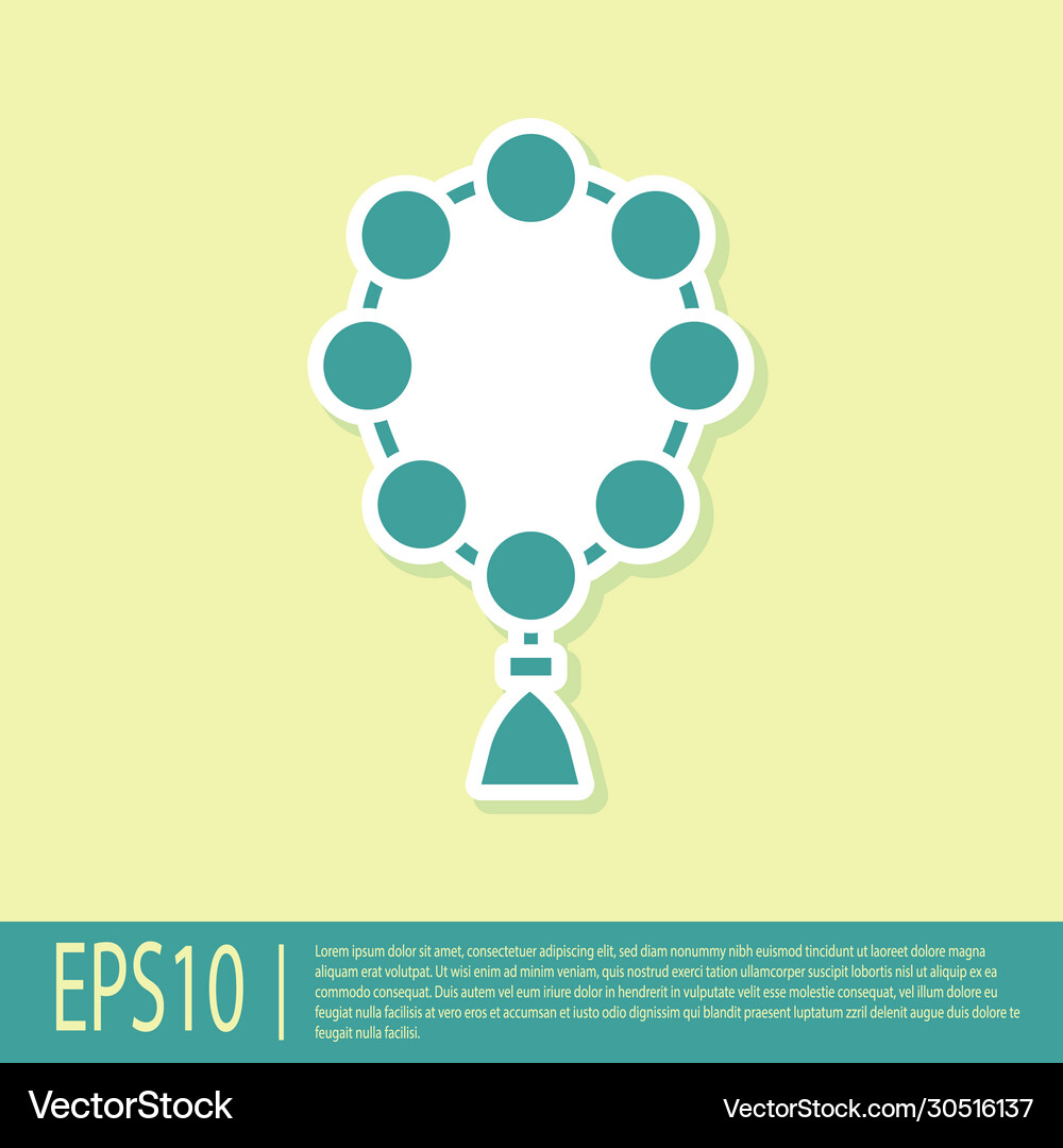 Green rosary beads religion icon isolated Vector Image
