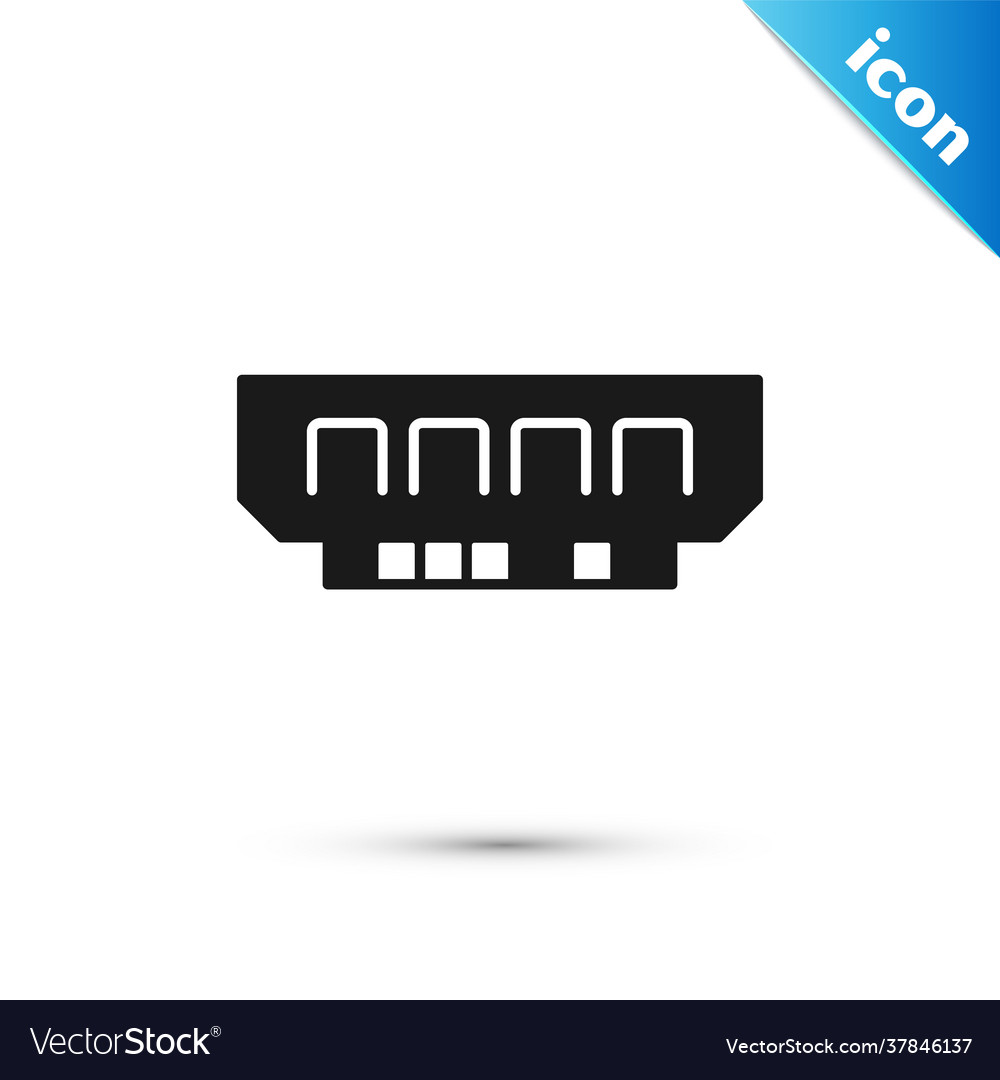 Grey ram random access memory icon isolated vector image Grey ram random access memory icon isolated