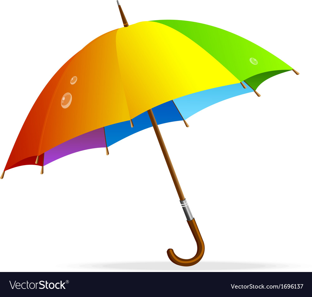 Rainbow Umbrella Isolated Royalty Free Vector Image 3893