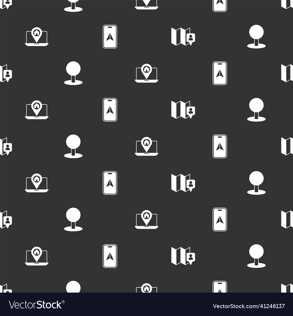 Set folded map with location marker push pin vector image Set folded map with location marker push pin